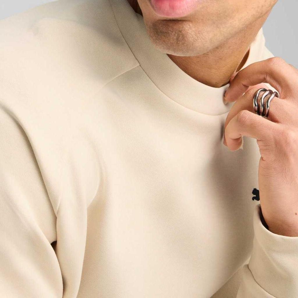 Puma Comfortable Durable Casual Simple Long Sleeve Sweatshirt Men Tops Beige 687551-87
