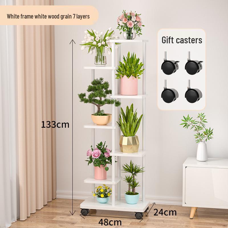 Wrought Iron Multi-Layer Tall Indoor Flower Stand for Living Room or Balcony