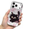 Acrylic Back TPU Bumper for Iphone XR 14 XS Max 12 11 17 Pro Air 13 18 Pro Max 15 16 Plus Cute Black Cats Scene Hone Case Shockproof Cover