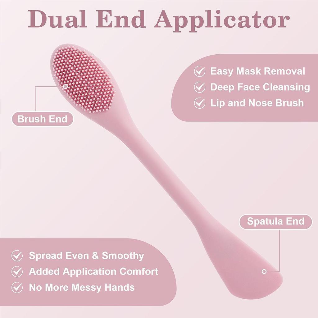 1PC Double Headed Silicone Face Cleansing Brush & Mask Applicator, Women’s Facial Skin Care Tool