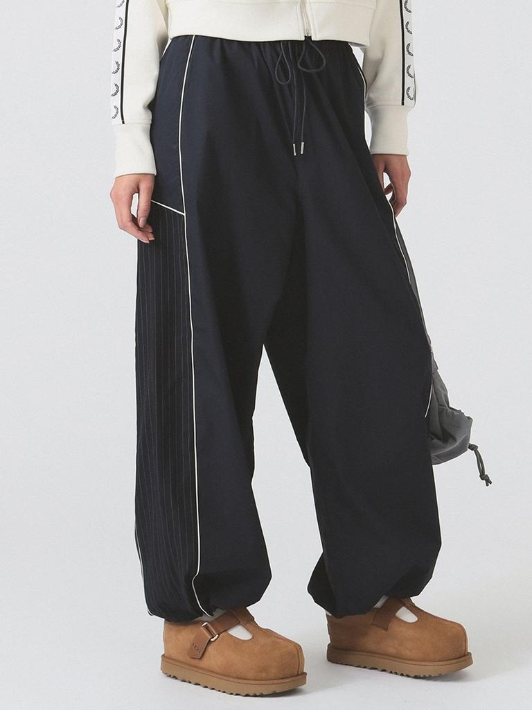 Ray Beams Women's Striped Track Pants, Navy