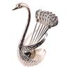 Food Grade Cutlery Spoon Set Corrosion Resistant Useful Swan Shaped Storage Holder Dinnerware