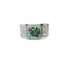 2 Carat Men's Silver-Plated PT950 Luxury Colored Moissanite Ring