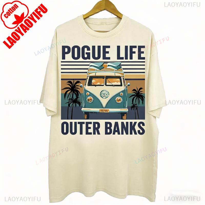 Vintage 90s Bootleg Style Pogue Life Outer Banks Gifts for Man and Women Unisex TShirt Hipster Street Fashion Shortsleev