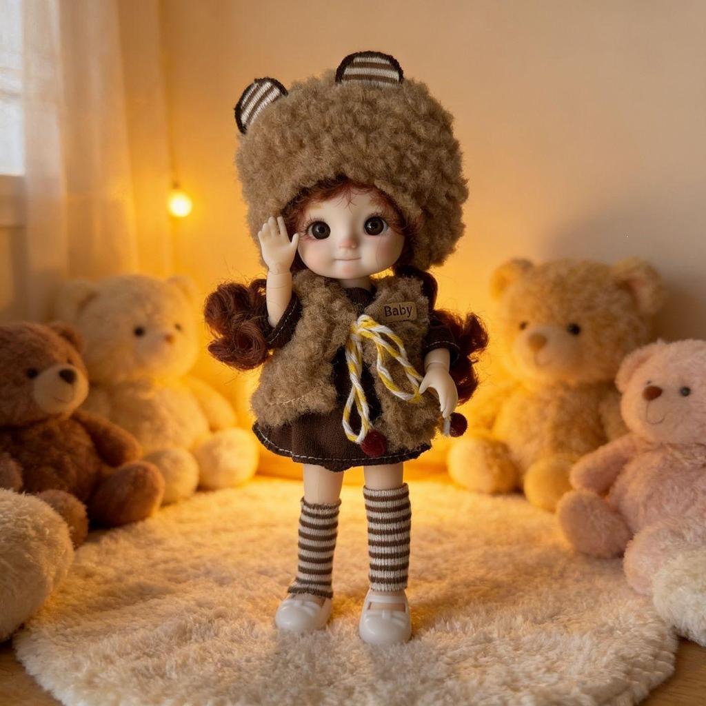 17cm Baby Doll Princess Dress-Up Set - Cute BJD Toy Birthday Gift for Girls