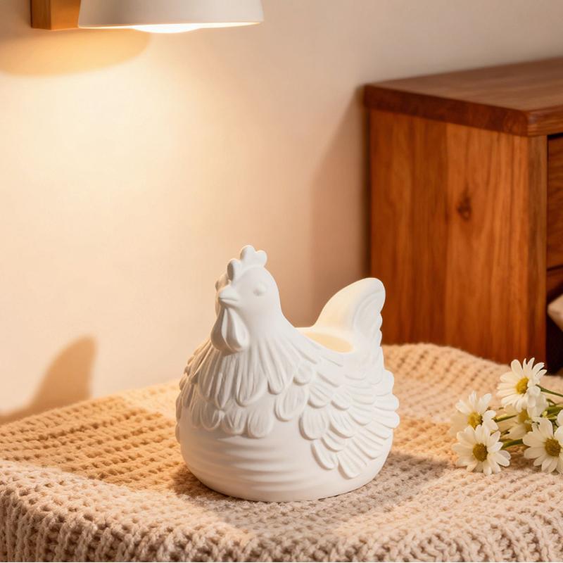 3D Diy Little Chicken Candle Holder Epoxy Resin Mold Plaster Hen Decoration Candle Holder Silicone Mold Desktop Storage