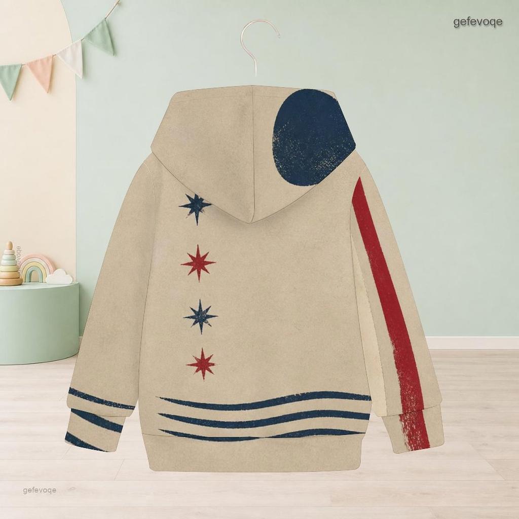 Girls Long Sleeve Hoodie Abstract Printed Casual Pullover Sweatshirt