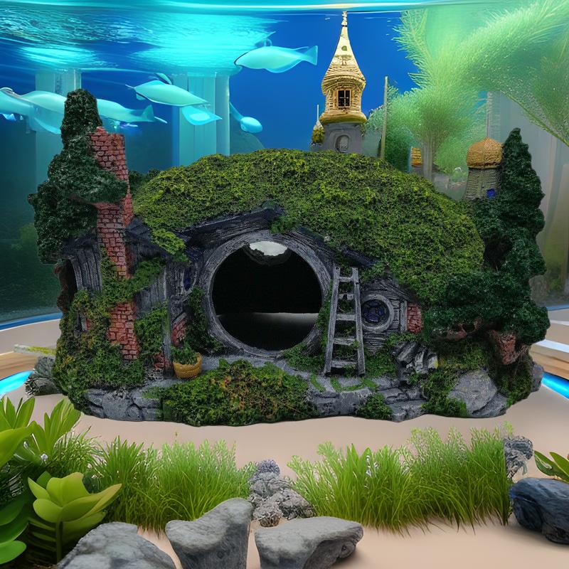 Fish Tank Decorations, Resin Aquarium Decorations, House Decorations