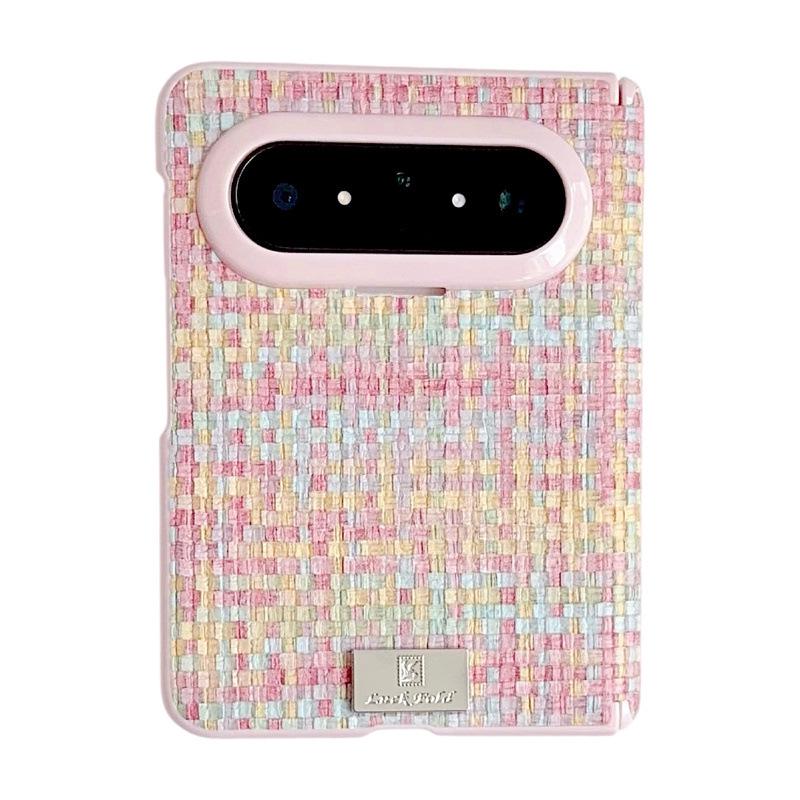 Huawei PuraxMax French-Style Foldable Phone Case with Double Middle Axis and Woven Texture