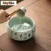 1400ml Hand-painted Poetry And Prose Jianshui Boutique Tea Wash Bowl Writing-brush Washer Tea Residue Bucket Chaxi Collection