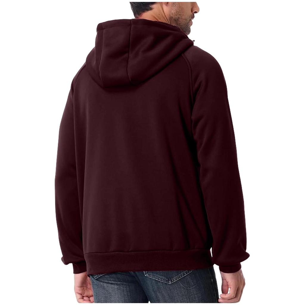2025 American Retro Men's Hooded Winter Crossover Sweatshirt - New Loose Fit, Solid Color, Zipper Jacket