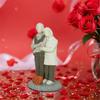 24TE Romantics Loving Elderly Couple Figurine Resins Anniversary Statue Valentines Day Figures Gift for Parent Grandparents