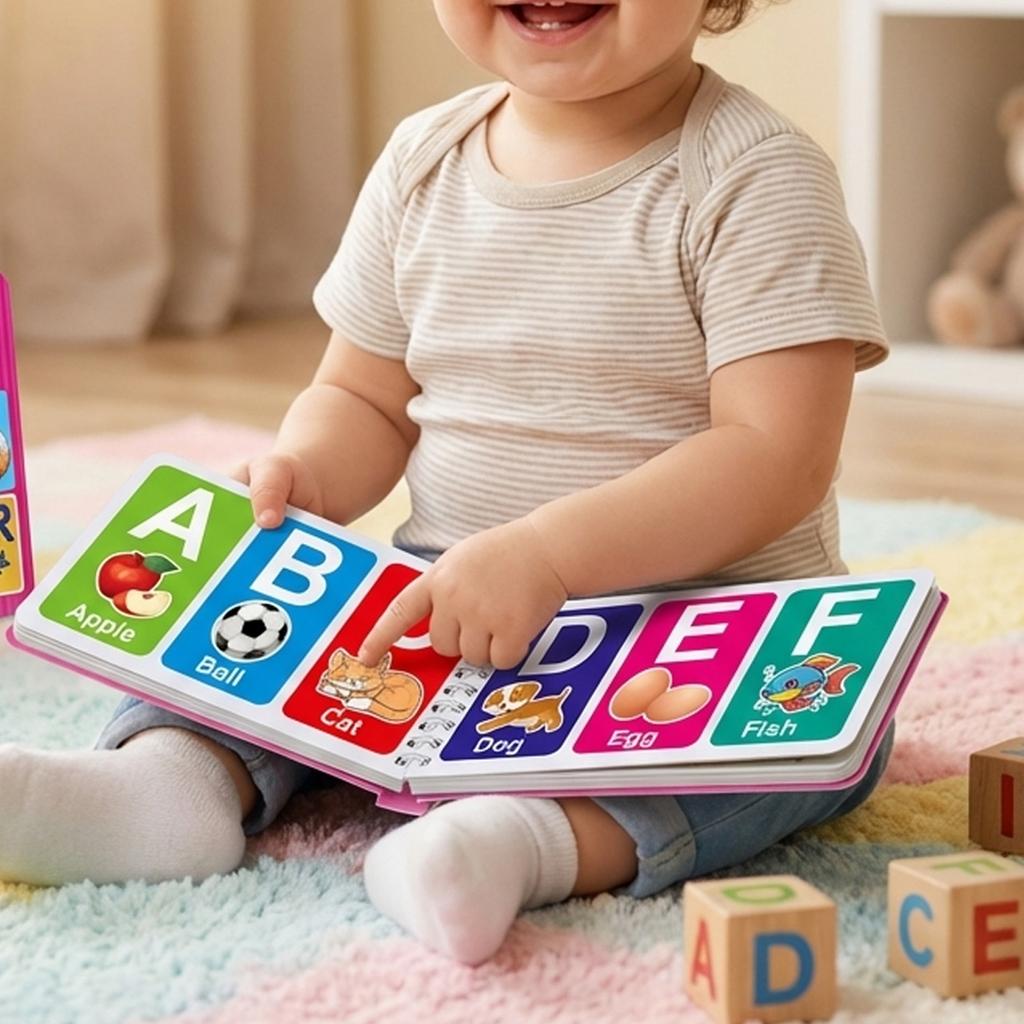 Early Education Cognitive Cards Book Alphabet Numbers Learning Educational Toy for Kids with Safe Rounded Corners Portable