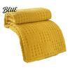 Office Lunch Break Milk Fleece Throw Blanket Waffle Checkered Blanket 3D Solid Color Plush Polyester