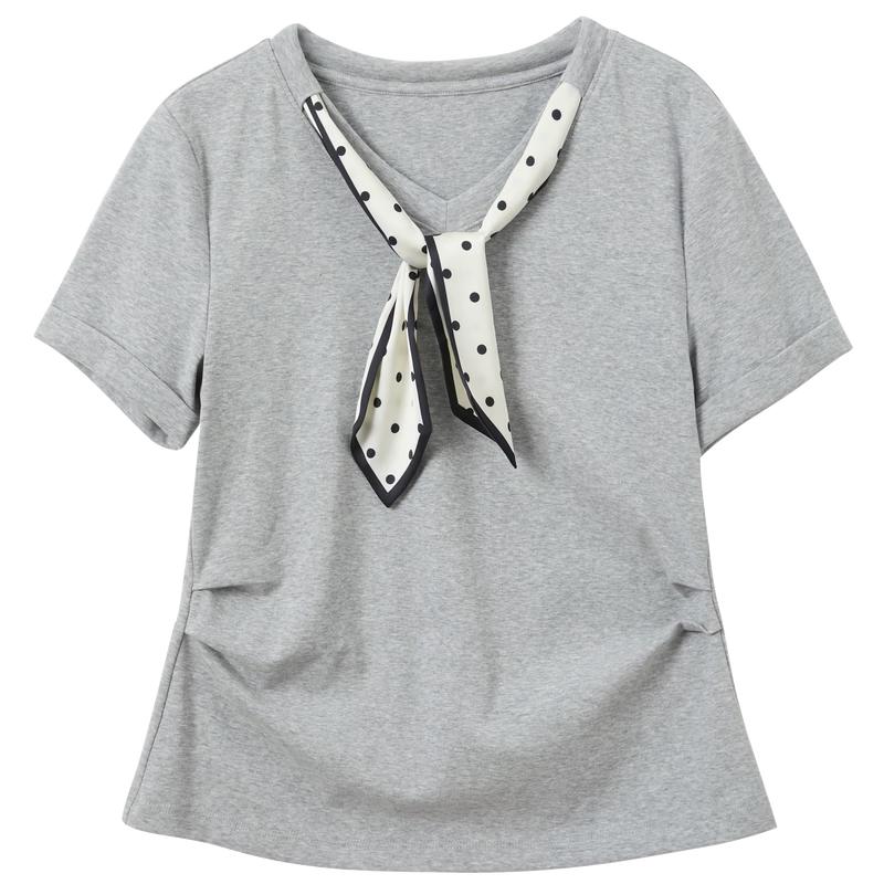 Sancai Women s V-Neck Slim Fit Short Sleeve T-Shirt S