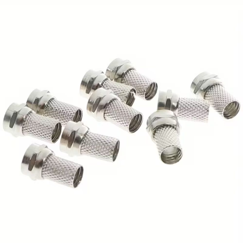 10Pcs 75-5 RG6 F Type Cable Connector 75 Ohm F Plug Connector  for RG6 Coax Cable Installation