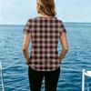 Women's Fashion Neck Striped Print Casual T-Shirt Top