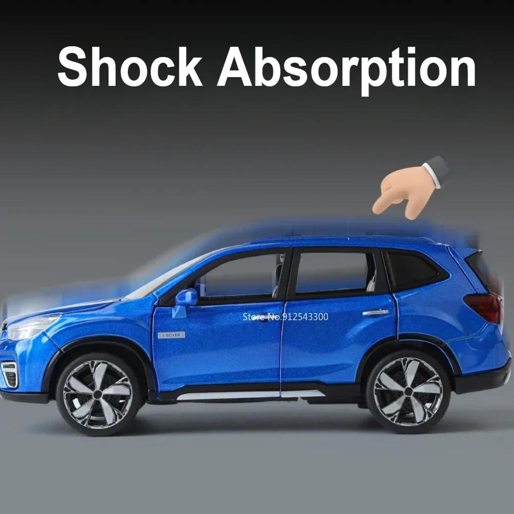 1:30 Subaru Forester WRXSTI Car Model Diecast Metal Shock Absorption Off-road Vehicles Models Sound Light Collectible Item