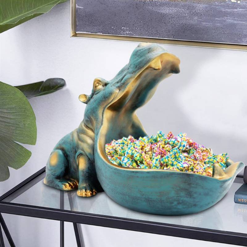 Pryskyřičná figurka hrocha Miska na klíče Servírovací tác Pro dárek a sběratele