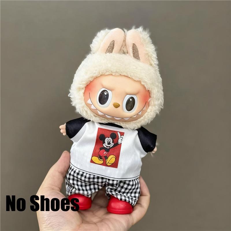 15 17cm For Labubu Doll Disney Goofy Winnie Mickey Minnie Mouse Outfit Clothes Plush Stitch Tigger Cosplay Clothing Accessories