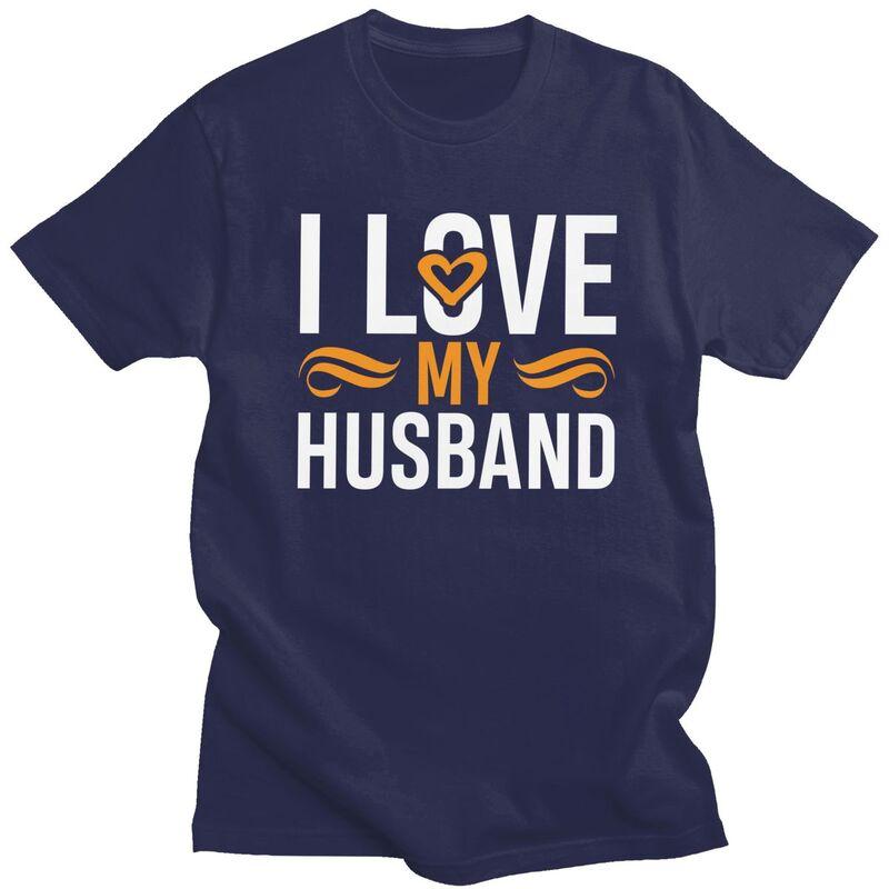 Individuelle Herren I Love My Husband T-Shirts Kurzarm Baumwoll-T-Shirts T-Shirt Lässiges T-Shirt Slim Fit Kleidung