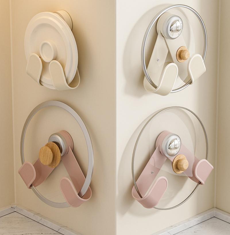 Suction Cup Rotating Pot Lid Rack Chopping Board Cutting Board Hooks Kitchen Multifunctional Nail-free  Wall Mounted Shelves
