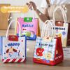 Cute Large Capacity Insulation Lunch Bag Waterproof with Handle Tote Bags Cartoon Lunch Box Bag Student