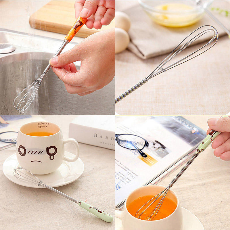 Chic New Handle Whisk Stainless Steel Kitchen Mixer Spherical Wire Egg Beater