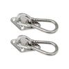Marine Mounting Hook Plate Set with Stainless Steel Pad Eye Base and Snap Hook, 2 Pack for Hanging Installations