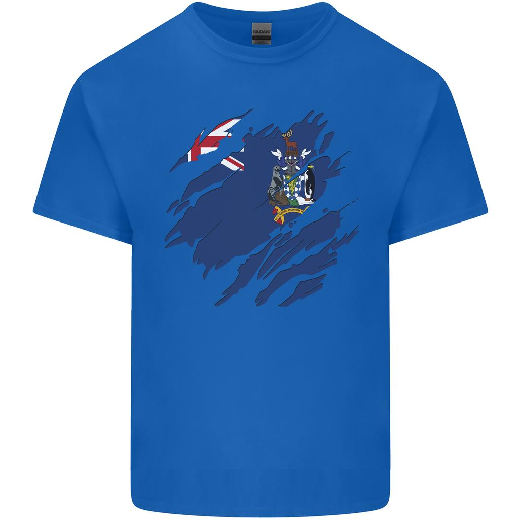 Torn Flag South Georgia and Sandwich Islands Unisexs Light Cotton TShirt