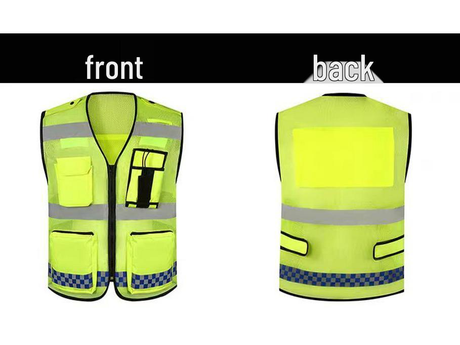 Reflective Multi-Pocket Safety Vest for Construction, Cycling, and Sanitation Workers