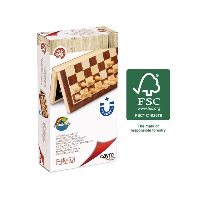 Jeu d'échecs magnétique en bois