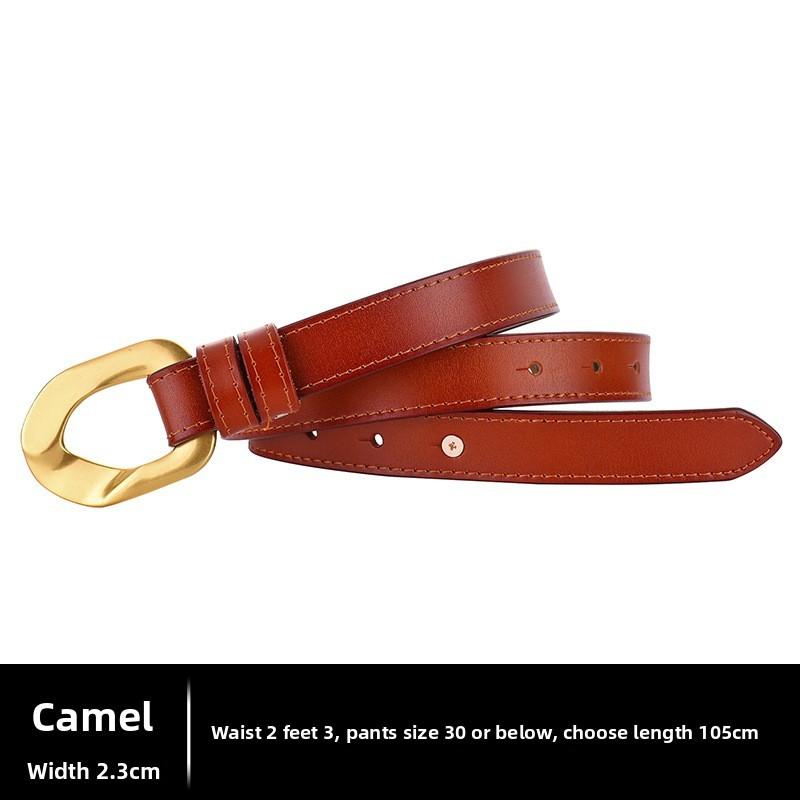 

Кожаный пояс на талию с металлической пряжкой и стильным струящимся дизайном Наряды для OvalTan