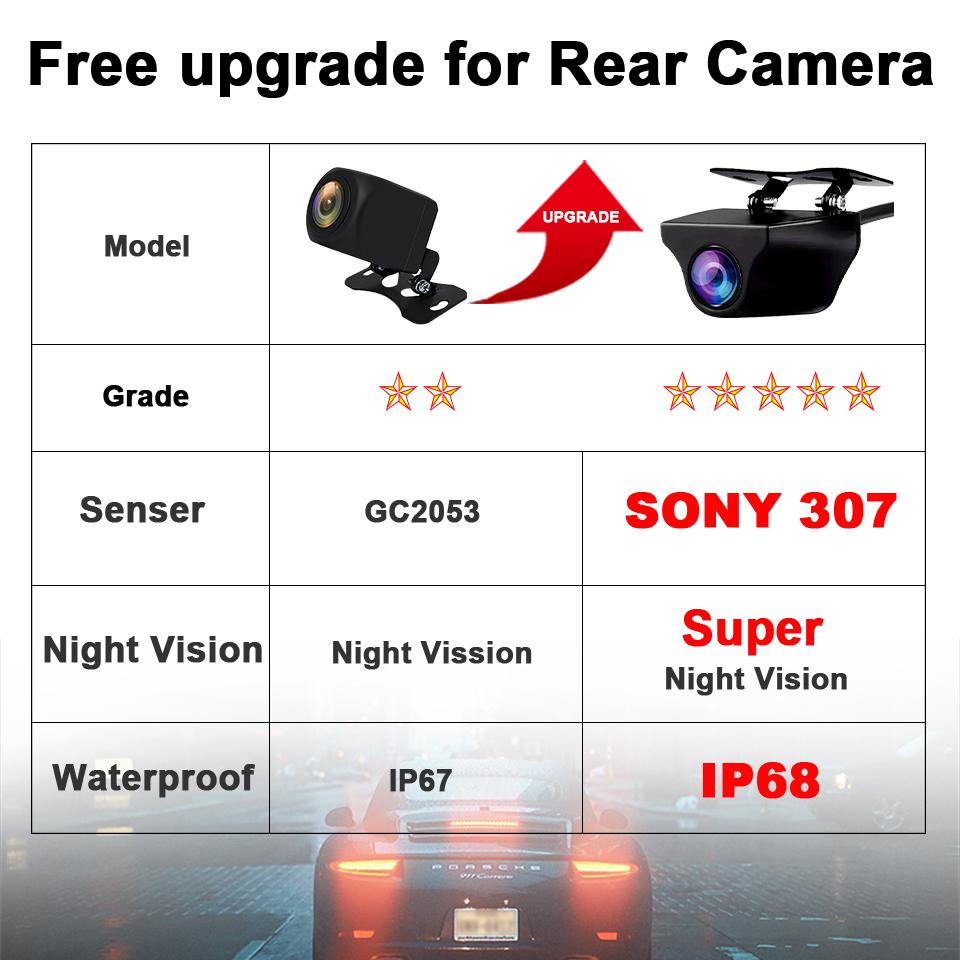 E-ACE 10 Inch Car DVR Mirror Video Recorder 1080P Touch Screen Dashcam For Car AHD Lens Streaming Driving Recorder Dash Camera