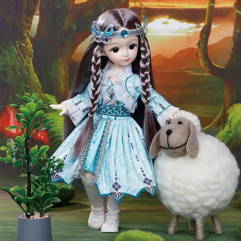 BJD Bebek ve Kıyafetleri Çoklu Çıkarılabilir Eklemler 30cm 1/6 3D Gözlü Bebek Kız Giydirme Doğum Günü Hediyesi Oyuncak