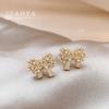 Fashionable Micro-Set Zircon Butterfly Shaped Stud Earrings 18K Gold Plated Elegant Accessory for Women New 2026 Luxury Jewelry