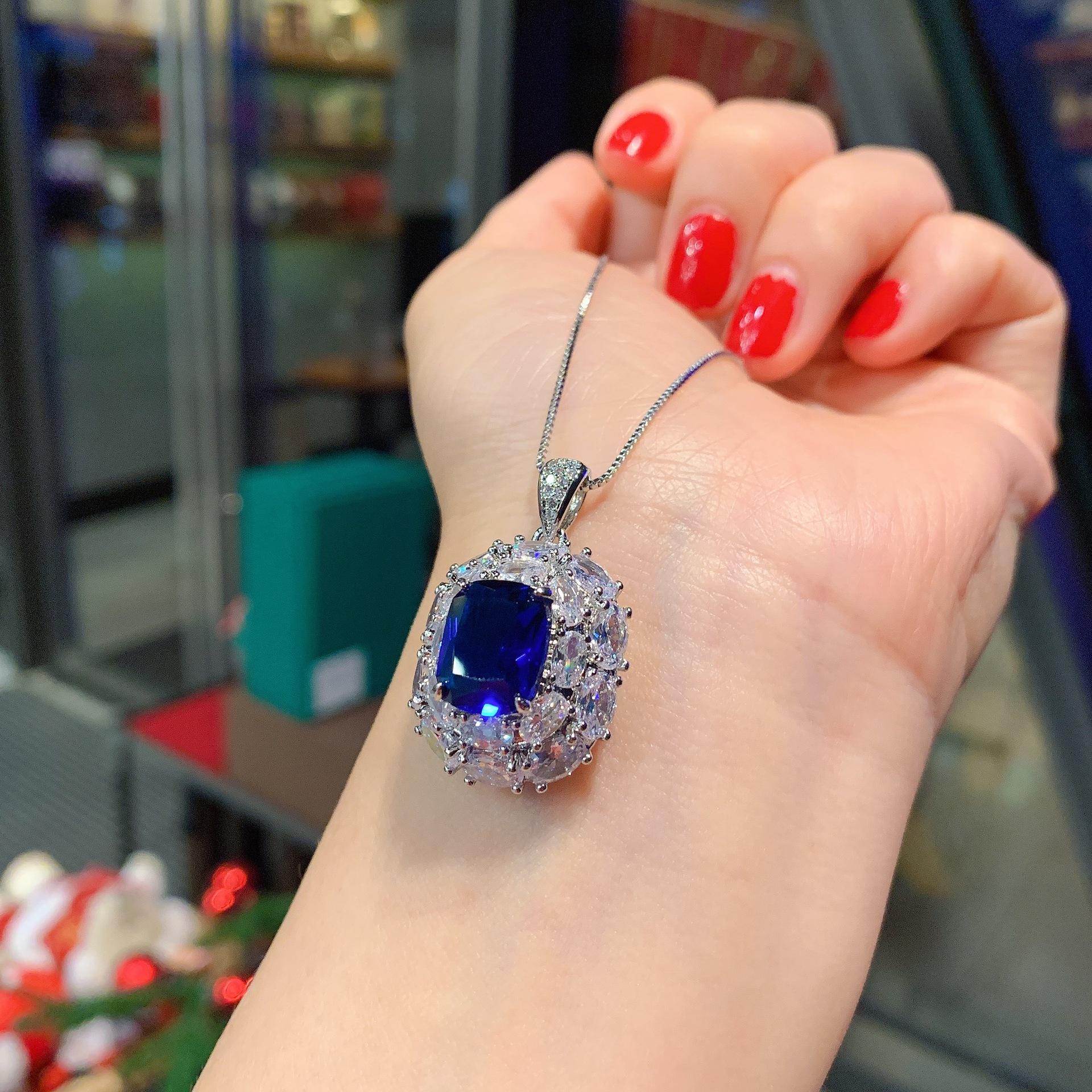 Wish Style Fashion Simulation Colored Treasure Pendant Necklace Female Lead Stone 10 * 12