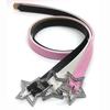 Y2K Leather Belt Rhinestone Pentagram Pin Buckle Thin Waist Strap  For Women Girls