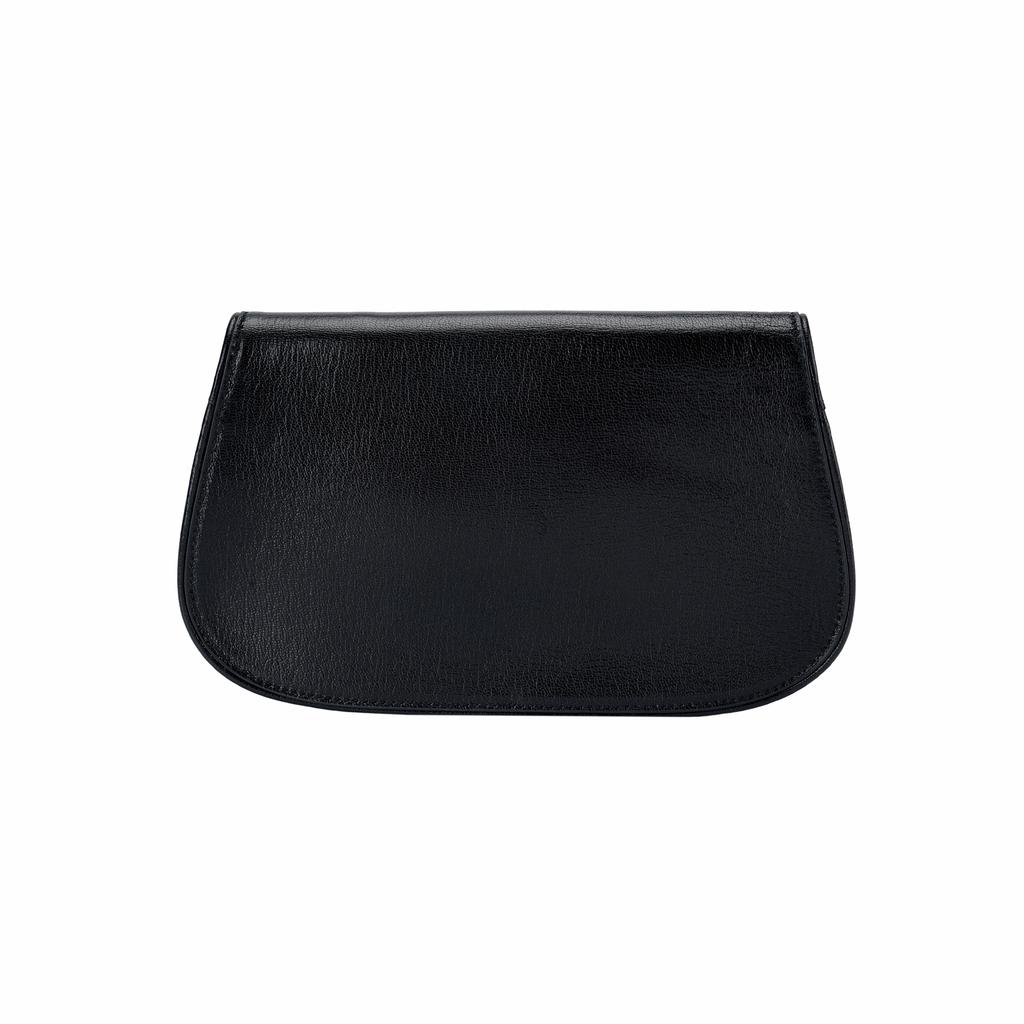 Tory Burch Reva Double T Logo Flap Removable Metal Shoulder Strap Leather Crossbody Clutch Women Handbags Black 152250-001