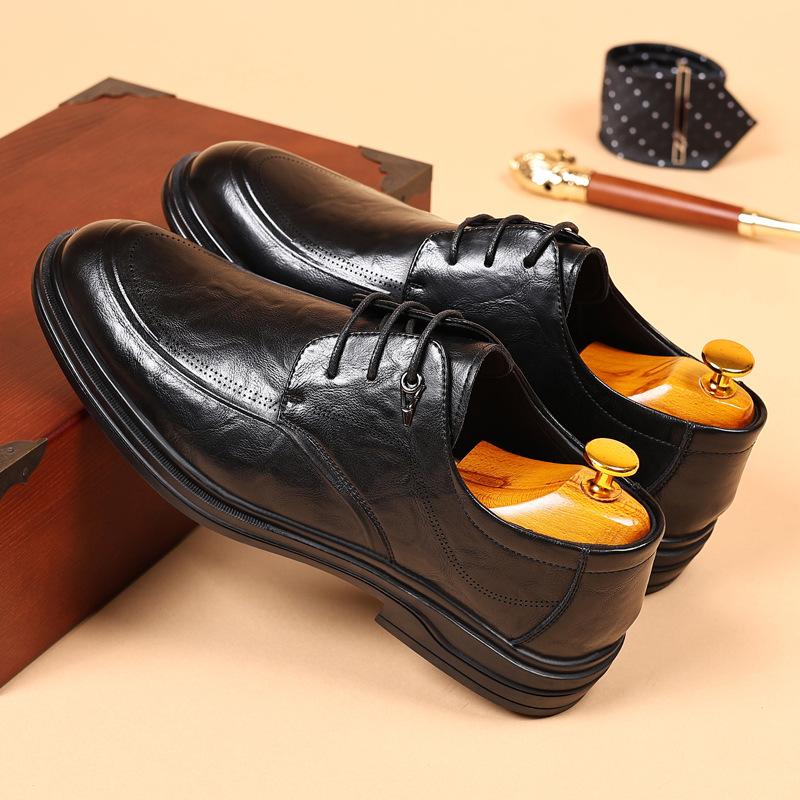 

Кожаная обувь business casual ленивые шнурованные туфли в британском стиле поколение 38 чёрный