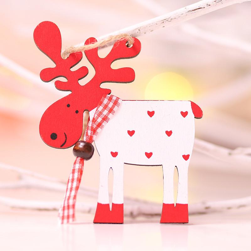 Wooden Joyful Christmas Reindeer Ornaments Playful Colorful Decorations For Celebrations Festive
