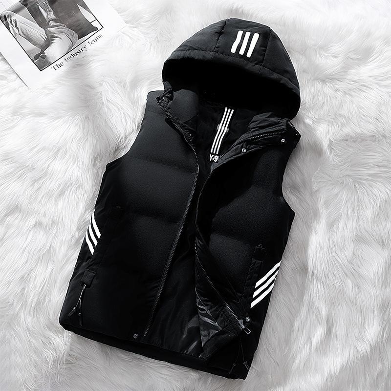 

Осенне-зимний хлопковый жилет мужской утолщенный абзац теплая майка плечи большие ярды студентов снаружи жилет прилив 4XL