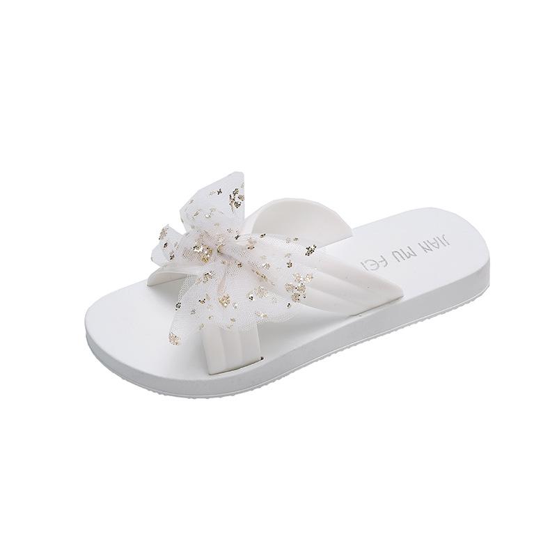 New summer cool slippers women's fashion bow thick bottom non-slip wear-resistant women's slippers