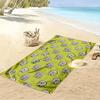 Cartoon Elefantenmuster Grünes Strandtuch Schnell trocknendes Strandtuch für Reisen, Outdoor-Sport, Joggen, Strand und Schwimmen