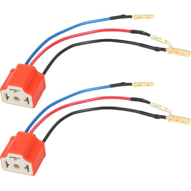 2PCS Wiring Harness Plug,H4 9003 HB2 Heavy Duty Ceramic Wiring Harness Sockets,Car Accessories Car H4/9003 Female Ceramic Headlamp,Female Connector