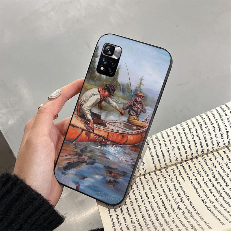 Bass Fish Fisherman Phone Case For Xiaomi Redmi Note 13 12 Pro 11S 11 10 Pro 10S 12S Redmi 10 9C 13C