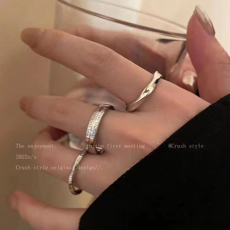 Verstellbares Ring-Set im koreanischen Stil für Damen - Enthält offene Zeigefinger- und Kettenringe