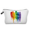 Women Rainbow Heart Print Cosmetic Bag Toiletries Organize Travel Storage Case 6374