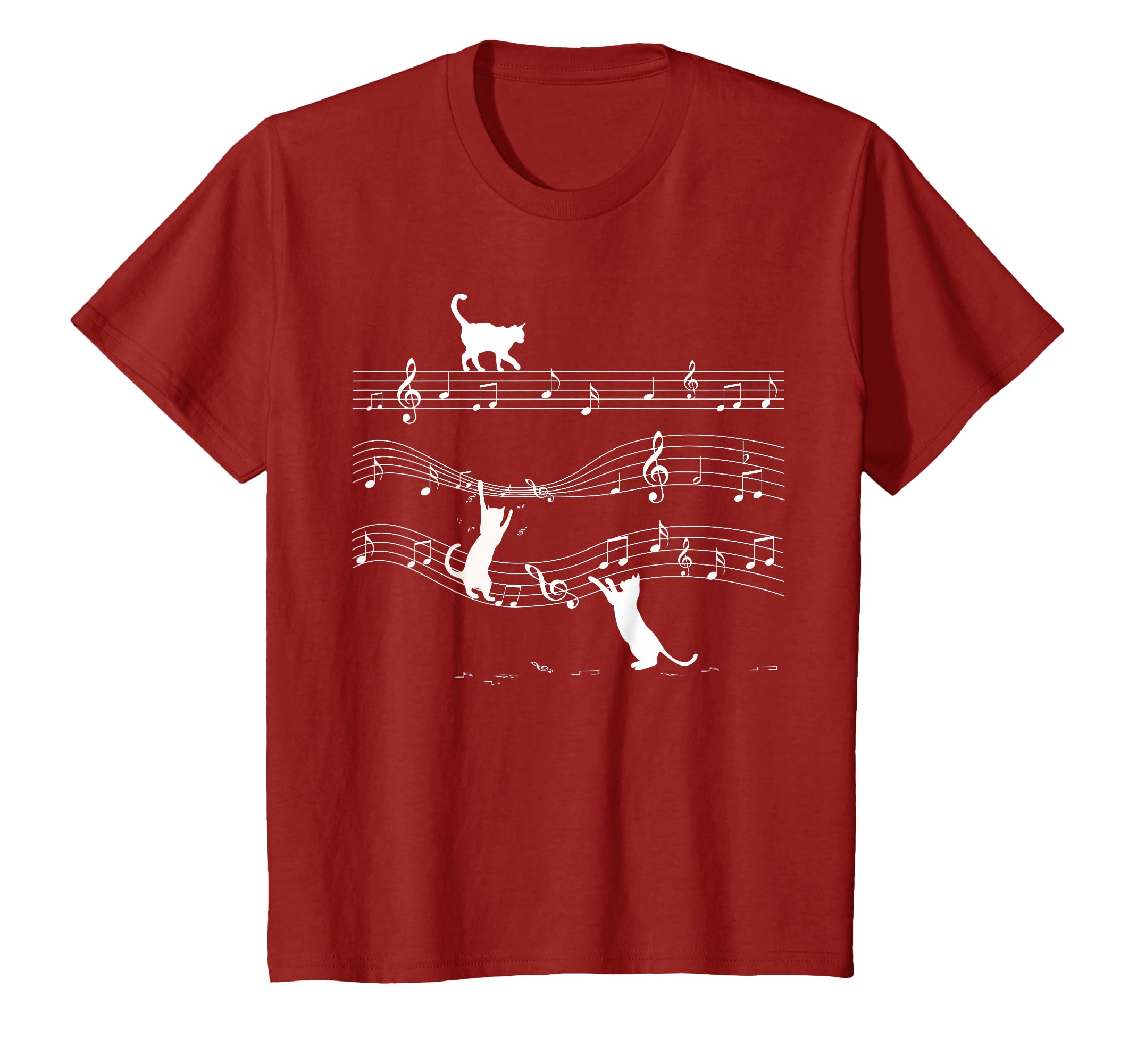 Piano note playful cat T-shirt
