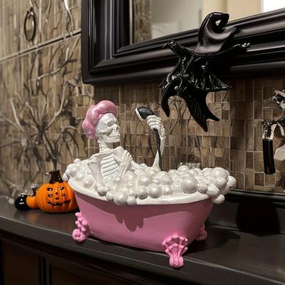 Schaumbad Skelett Figur Halloween Skelett Dekoration Gruseliges Halloween Skelett Badewannen Ornament für Zuhause Büro Party